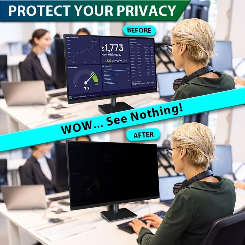 STARY [2 Pack] 24 Inch Computer Privacy Screen for 16:10 Widescreen Monitor,Eye Protection Anti Glare Blue Light Computer Monitor Privacy Filter, Removable Anti Spy -Scratch 24 Inch Protector Film - Image 3